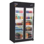 Expositor Vertical para Bebidas Frios e Lacticínios 2 Portas 700 Litros RF020 Preto Frilux