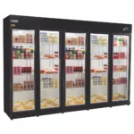 Expositor Vertical para Bebidas Frios e Lacticínios 5 Portas 1720 Litros RF024 Preto Frilux